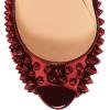 imageFSJ Women Classic Rivets Platform Heel Peep Toe Pumps High Stiletto Heel Slip On Studded Sexy Wedding Party Dance Shoes Size 416 USDark Red