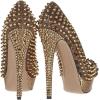 imageFSJ Women Classic Rivets Platform Heel Peep Toe Pumps High Stiletto Heel Slip On Studded Sexy Wedding Party Dance Shoes Size 416 USGold