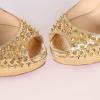 imageFSJ Women Classic Rivets Platform Heel Peep Toe Pumps High Stiletto Heel Slip On Studded Sexy Wedding Party Dance Shoes Size 416 USGolden