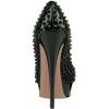 imageFSJ Women Classic Rivets Platform Heel Peep Toe Pumps High Stiletto Heel Slip On Studded Sexy Wedding Party Dance Shoes Size 416 USGreen