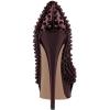 imageFSJ Women Classic Rivets Platform Heel Peep Toe Pumps High Stiletto Heel Slip On Studded Sexy Wedding Party Dance Shoes Size 416 USPlum