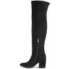 imageFSJ Women Classic Thigh High Boots Over the knee Stretch Block Heel Comfortable Fashion Pointed Toe Western Long Boots Size 415 USBlack