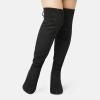 imageFSJ Women Classic Thigh High Boots Over the knee Stretch Block Heel Comfortable Fashion Pointed Toe Western Long Boots Size 415 USBlack
