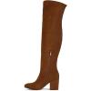imageFSJ Women Classic Thigh High Boots Over the knee Stretch Block Heel Comfortable Fashion Pointed Toe Western Long Boots Size 415 USBrown