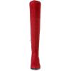 imageFSJ Women Classic Thigh High Boots Over the knee Stretch Block Heel Comfortable Fashion Pointed Toe Western Long Boots Size 415 USRed