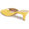 imageFSJ Women Comfort Low Kitten Heel Sandals Mules Peep Toe Slide Slip On Summer Dress Pump Shoes 415 M US6cm Yellow
