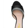 imageFSJ Women Crystal Low Heel Bridal Pumps Slip on Mules Slide Sandals Peep Toe Clogs Dressy Rhinestone Slipper Shoes Size 415 USBlack Heel