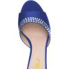 imageFSJ Women Crystal Low Heel Bridal Pumps Slip on Mules Slide Sandals Peep Toe Clogs Dressy Rhinestone Slipper Shoes Size 415 USBlue