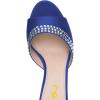 imageFSJ Women Crystal Low Heel Bridal Pumps Slip on Mules Slide Sandals Peep Toe Clogs Dressy Rhinestone Slipper Shoes Size 415 USBlue Heel