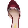imageFSJ Women Crystal Low Heel Bridal Pumps Slip on Mules Slide Sandals Peep Toe Clogs Dressy Rhinestone Slipper Shoes Size 415 USDark Red