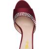 imageFSJ Women Crystal Low Heel Bridal Pumps Slip on Mules Slide Sandals Peep Toe Clogs Dressy Rhinestone Slipper Shoes Size 415 USDark Red Heel