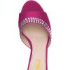 imageFSJ Women Crystal Low Heel Bridal Pumps Slip on Mules Slide Sandals Peep Toe Clogs Dressy Rhinestone Slipper Shoes Size 415 USFuchsia