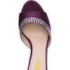 imageFSJ Women Crystal Low Heel Bridal Pumps Slip on Mules Slide Sandals Peep Toe Clogs Dressy Rhinestone Slipper Shoes Size 415 USPurple Heel