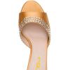 imageFSJ Women Crystal Low Heel Bridal Pumps Slip on Mules Slide Sandals Peep Toe Clogs Dressy Rhinestone Slipper Shoes Size 415 USYellow Heel