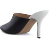 imageFSJ Women Dressy Thin High Heel Slide Sandals Pointed Toe Mules Slip on Loafers Stiletto Pumps Shoes Size 415 USBlack White