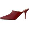 imageFSJ Women Dressy Thin High Heel Slide Sandals Pointed Toe Mules Slip on Loafers Stiletto Pumps Shoes Size 415 USRed