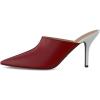 imageFSJ Women Dressy Thin High Heel Slide Sandals Pointed Toe Mules Slip on Loafers Stiletto Pumps Shoes Size 415 USRed White
