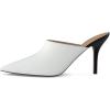 imageFSJ Women Dressy Thin High Heel Slide Sandals Pointed Toe Mules Slip on Loafers Stiletto Pumps Shoes Size 415 USWhite Black