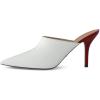 imageFSJ Women Dressy Thin High Heel Slide Sandals Pointed Toe Mules Slip on Loafers Stiletto Pumps Shoes Size 415 USWhite Red