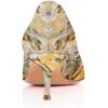 imageFSJ Women Gorgeous Mid High Kitten Heels Pumps with Pointed Toes Shoes for Dress Size 415 USLightyellow