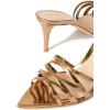 imageFSJ Women High Heel Pointy Open Toe Clog Mules Gladiator Strappy Sandals Slip On Slide Comfort Summer Shoes Size 415 USGold