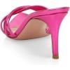 imageFSJ Women High Heel Pointy Open Toe Clog Mules Gladiator Strappy Sandals Slip On Slide Comfort Summer Shoes Size 415 USHot Pink
