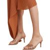 imageFSJ Women High Heel Pointy Open Toe Clog Mules Gladiator Strappy Sandals Slip On Slide Comfort Summer Shoes Size 415 USSalmon
