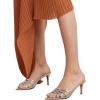 imageFSJ Women High Heel Pointy Open Toe Clog Mules Gladiator Strappy Sandals Slip On Slide Comfort Summer Shoes Size 415 USSilver