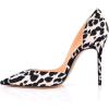 imageFSJ Women Sexy Leopard Printed Dress Shoes Pointy Toe High Heels Stilettos Pumps Shoe Size 415 USBlack10 Cm
