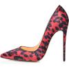 imageFSJ Women Sexy Leopard Printed Dress Shoes Pointy Toe High Heels Stilettos Pumps Shoe Size 415 USCrimson