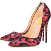 imageFSJ Women Sexy Leopard Printed Dress Shoes Pointy Toe High Heels Stilettos Pumps Shoe Size 415 USCrimson