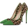 imageFSJ Women Sexy Leopard Printed Dress Shoes Pointy Toe High Heels Stilettos Pumps Shoe Size 415 USGreen