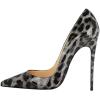 imageFSJ Women Sexy Leopard Printed Dress Shoes Pointy Toe High Heels Stilettos Pumps Shoe Size 415 USGrey