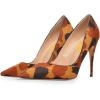 imageFSJ Women Sexy Leopard Printed Dress Shoes Pointy Toe High Heels Stilettos Pumps Shoe Size 415 USOrange Spots