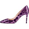 imageFSJ Women Sexy Leopard Printed Dress Shoes Pointy Toe High Heels Stilettos Pumps Shoe Size 415 USPurple8 Cm