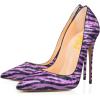 imageFSJ Women Sexy Leopard Printed Dress Shoes Pointy Toe High Heels Stilettos Pumps Shoe Size 415 USPurpletiger Stripes