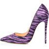 imageFSJ Women Sexy Leopard Printed Dress Shoes Pointy Toe High Heels Stilettos Pumps Shoe Size 415 USPurpletiger Stripes