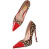 imageFSJ Women Sexy Leopard Printed Dress Shoes Pointy Toe High Heels Stilettos Pumps Shoe Size 415 USRed