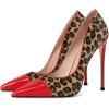 imageFSJ Women Sexy Leopard Printed Dress Shoes Pointy Toe High Heels Stilettos Pumps Shoe Size 415 USRed