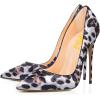 imageFSJ Women Sexy Leopard Printed Dress Shoes Pointy Toe High Heels Stilettos Pumps Shoe Size 415 USSilver