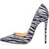 imageFSJ Women Sexy Leopard Printed Dress Shoes Pointy Toe High Heels Stilettos Pumps Shoe Size 415 USSilvertiger Stripes