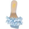 imageFSJ Women Stilettos Heels Open Toe Comfort Low Kitten Heel Slides Cute Multi Frilly Slip On Mules Sandals Evening Party Prom Dance Shoes Size 415 USBlue