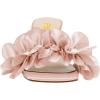 imageFSJ Women Stilettos Heels Open Toe Comfort Low Kitten Heel Slides Cute Multi Frilly Slip On Mules Sandals Evening Party Prom Dance Shoes Size 415 USPink