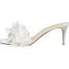 imageFSJ Women Stilettos Heels Open Toe Comfort Low Kitten Heel Slides Cute Multi Frilly Slip On Mules Sandals Evening Party Prom Dance Shoes Size 415 USWhite