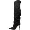 imageFSJ Women Stretchy Slouch Thigh High Boots Pointed Toe High Heel Pull On Elegant Party Evening Dress Ladies Shoes Size 415 USBlack