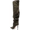 imageFSJ Women Stretchy Slouch Thigh High Boots Pointed Toe High Heel Pull On Elegant Party Evening Dress Ladies Shoes Size 415 USDried Herb