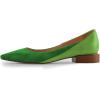 imageFSJ Women Suede Pointed Toe Low Heel Flat Pumps Slip On Comfortable Party Dress Walking Casual Office Shoes Size 415 USGreen