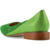 imageFSJ Women Suede Pointed Toe Low Heel Flat Pumps Slip On Comfortable Party Dress Walking Casual Office Shoes Size 415 USGreen