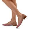 imageFSJ Women Suede Pointed Toe Low Heel Flat Pumps Slip On Comfortable Party Dress Walking Casual Office Shoes Size 415 USIndianred
