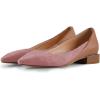 imageFSJ Women Suede Pointed Toe Low Heel Flat Pumps Slip On Comfortable Party Dress Walking Casual Office Shoes Size 415 USIndianred